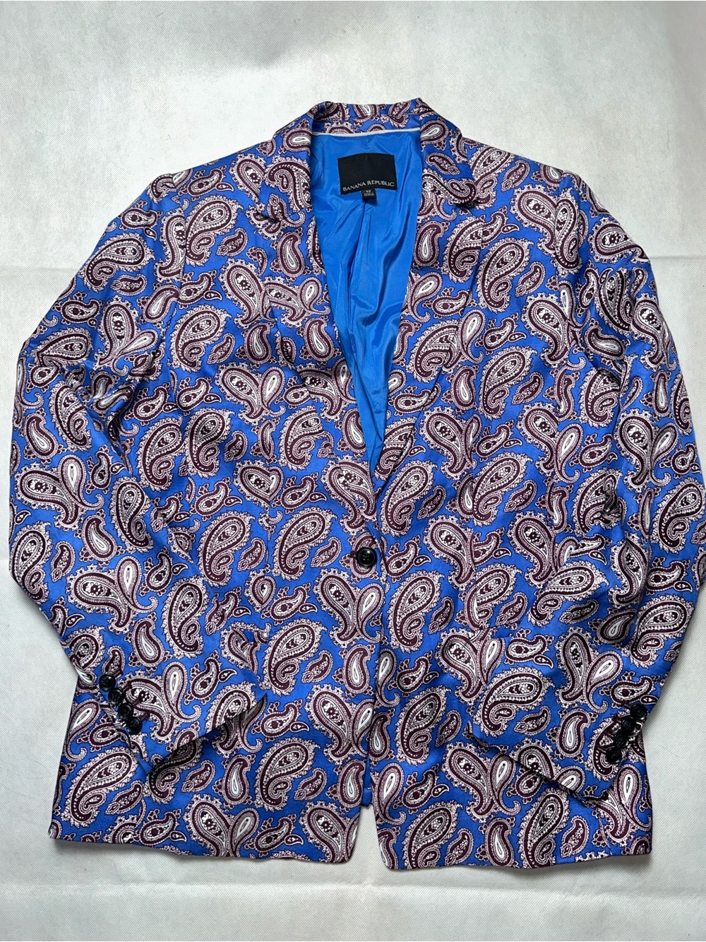Banana republic paisley linen blend blazer size 12